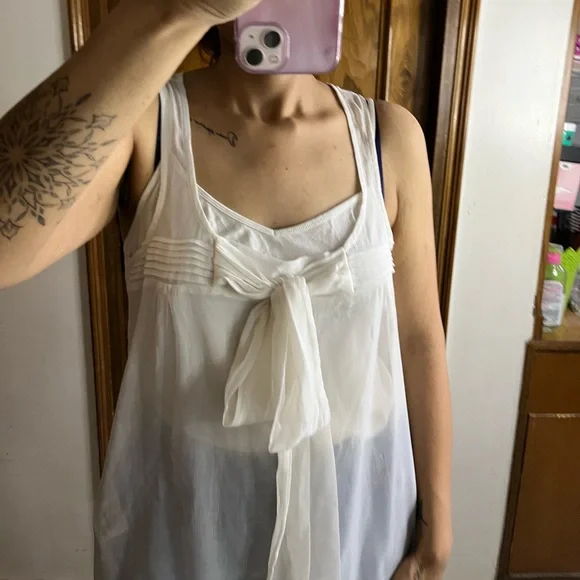 NWOT ONLY White Sheer Tunic Top - Picture 6 of 9